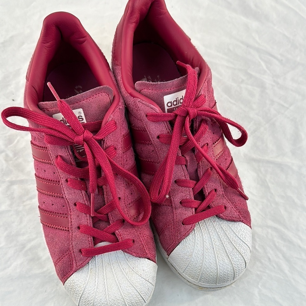 Adidas Superstar Pink Suede Sneakers
